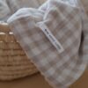 Couverture vichy beige et sherpa écru
