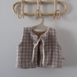 Gilet de berger vichy beige