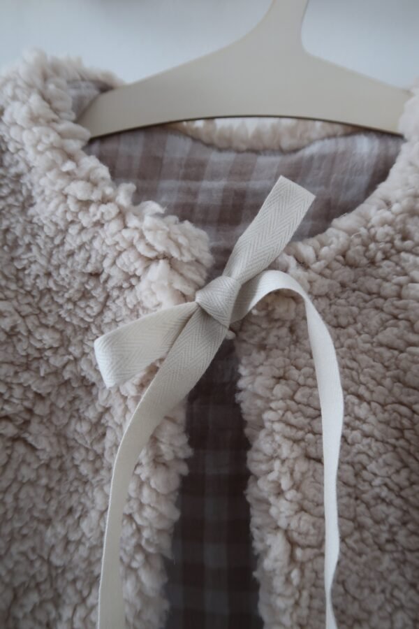 Gilet de berger vichy beige
