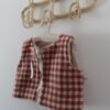 Gilet de berger vichy brique