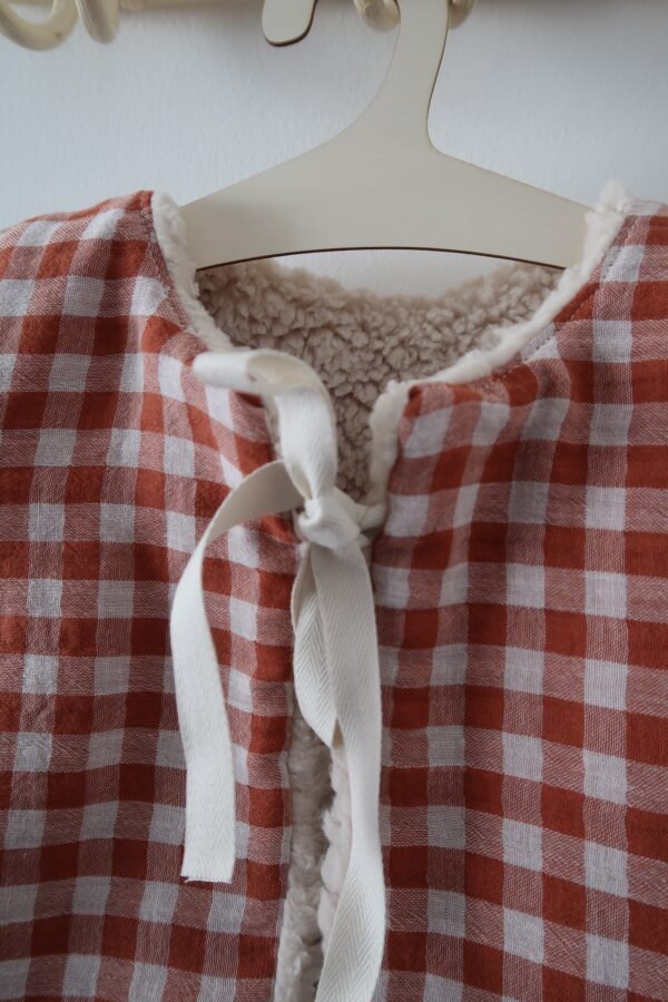 Gilet de berger vichy brique
