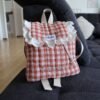Sac à dos vichy brique