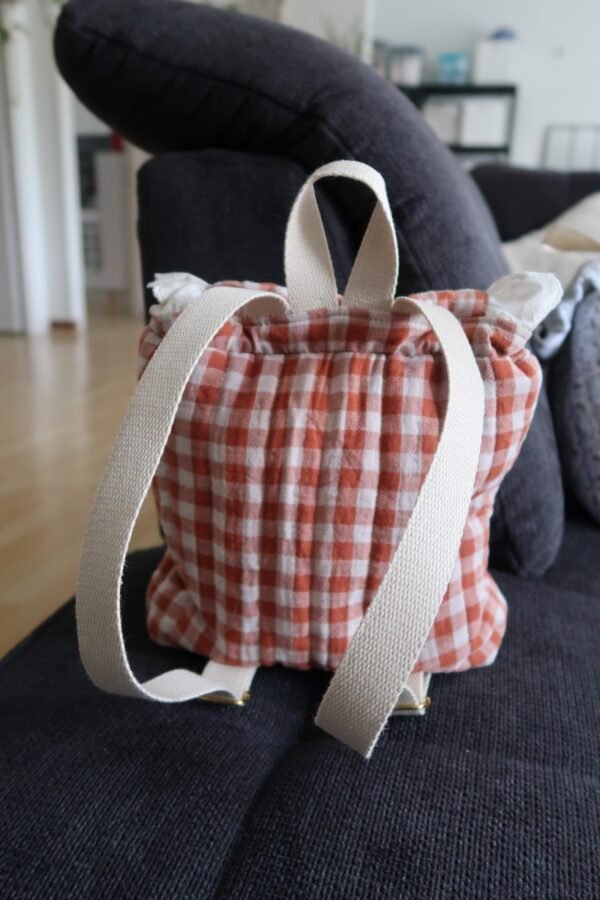 Sac à dos vichy brique