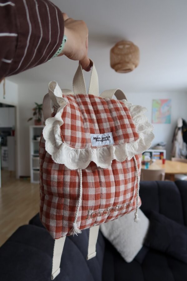 Sac à dos vichy brique