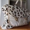 Cartable CP en gaze de coton matelassé – Motif léopard