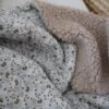 Couverture fleurie et sherpa écru